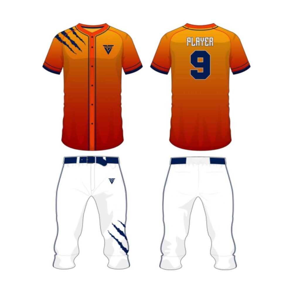 Custom sublimated baseball uniforms